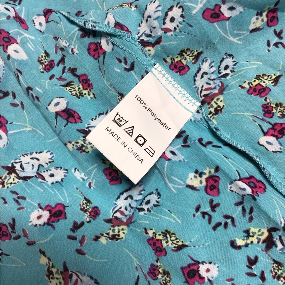 XL Floral Blue Maxi Dress (0197) - Picture 9 of 9